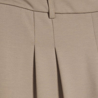 Cream Striped Wide Leg Trousers