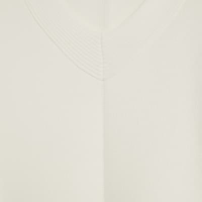 Cream Structured Sleeve Knitted Jumper