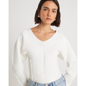 Cream Structured Sleeve Knitted Jumper