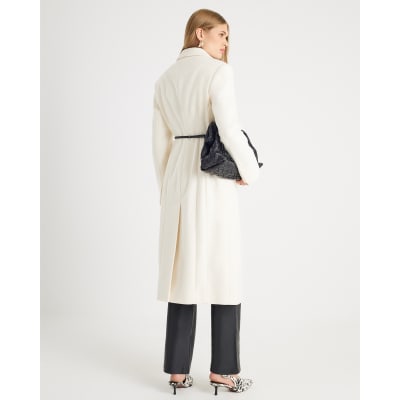 Cream Tailored Belted Coat