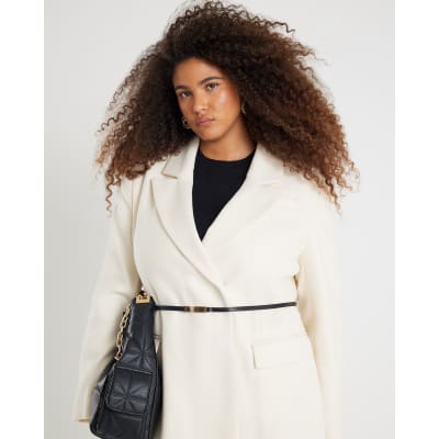 Cream Tailored Belted Coat