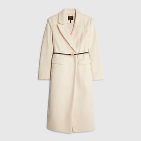Cream Tailored Belted Coat