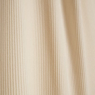 Cream Textured Wide Leg Trousers