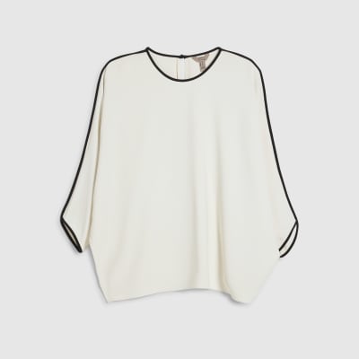 Cream Tipped Batwing Sleeve Top