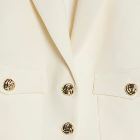 Cream Utility Cropped Blazer