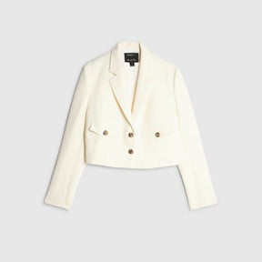 Cream Utility Cropped Blazer