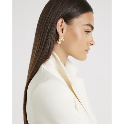 Cream Utility Cropped Blazer