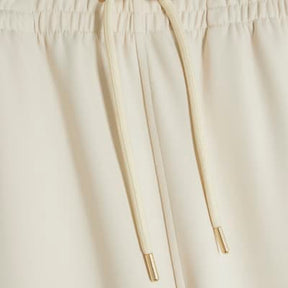Cream Utility Wide Leg Joggers