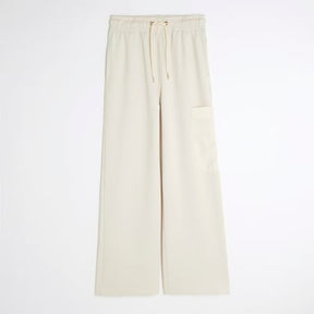 Cream Utility Wide Leg Joggers