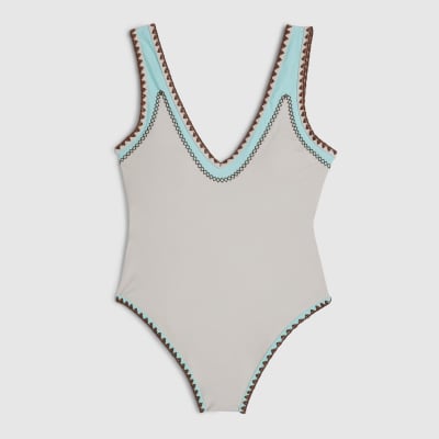 Cream Whipstitch Swimsuit