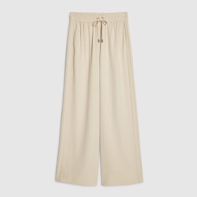 Cream Wide Leg Smart Joggers