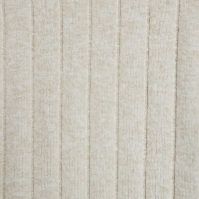 Cream Wide Ribbed Trousers