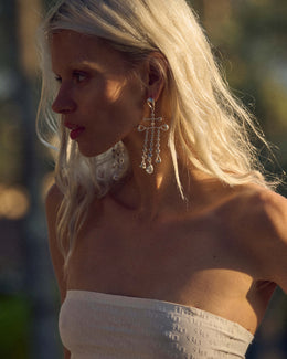 Drop Cross Earrings