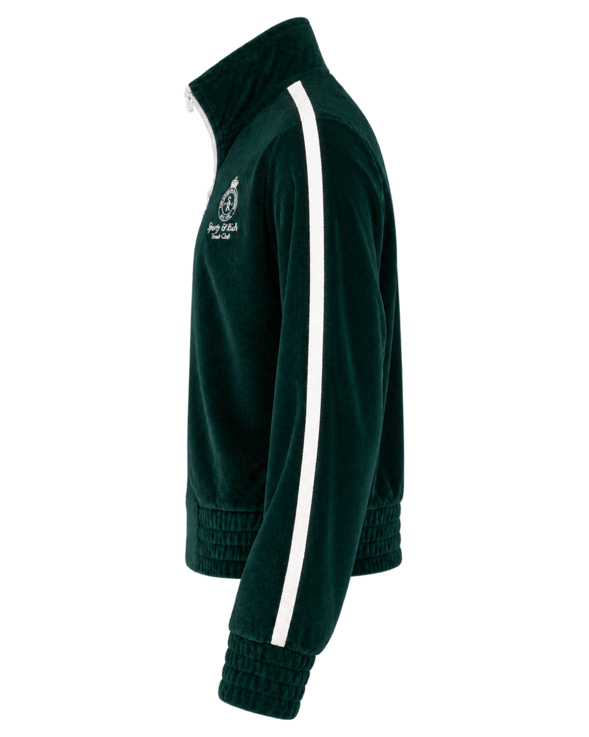 Crown Tennis Elio Velour Track Jacket - Forest/Ecru