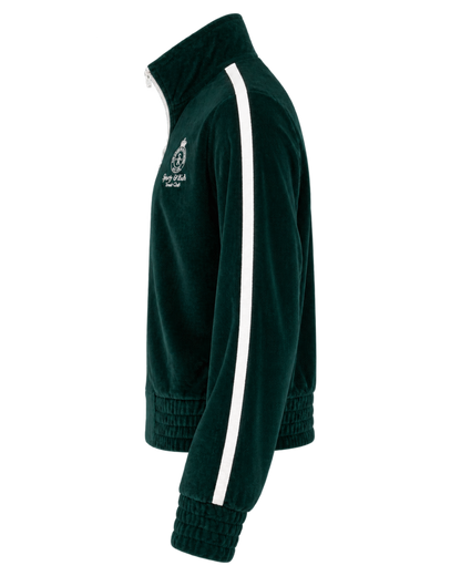 Crown Tennis Elio Velour Track Jacket - Forest/Ecru