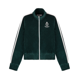 Crown Tennis Elio Velour Track Jacket - Forest/Ecru