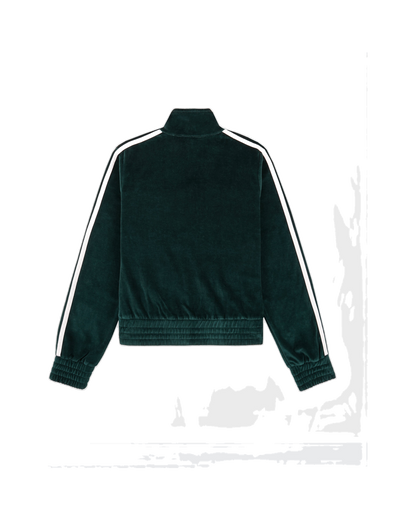 Crown Tennis Elio Velour Track Jacket - Forest/Ecru
