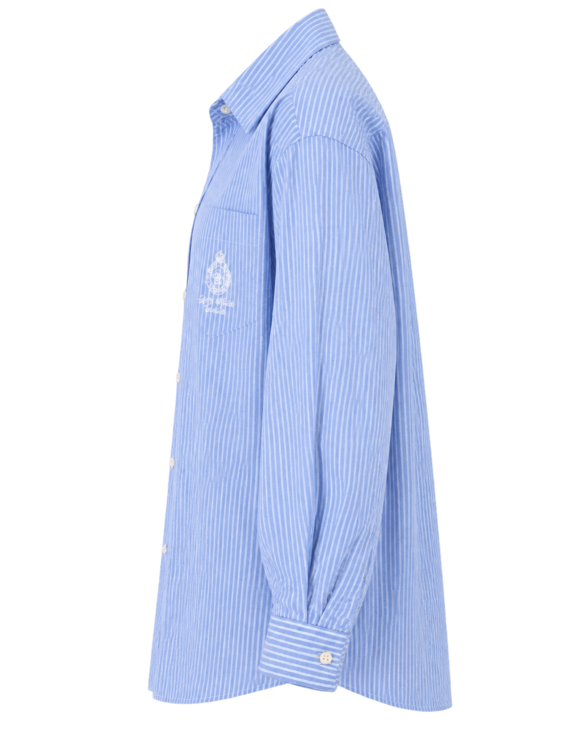 Crown Tennis Oversized Shirt - Light Blue Striped