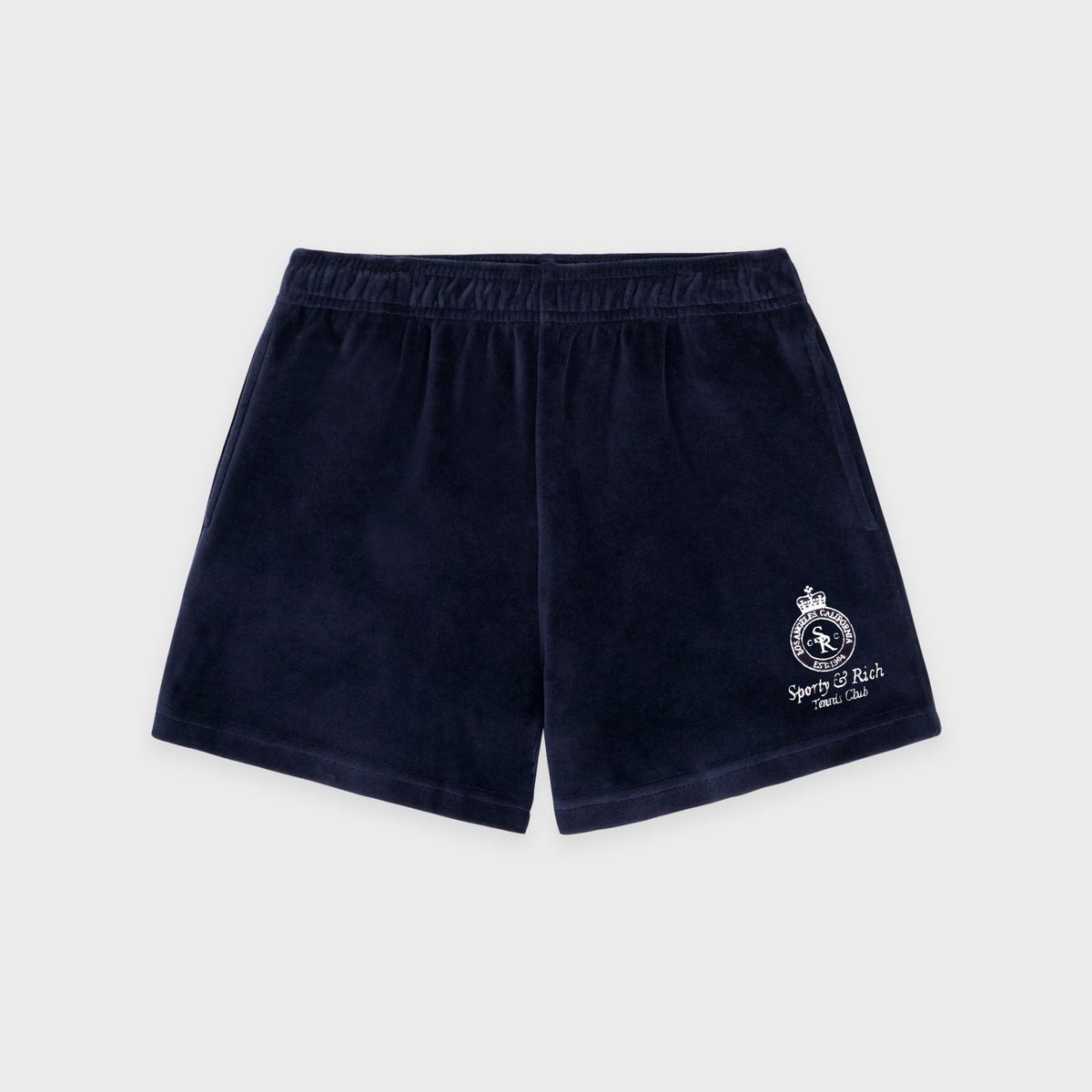Crown Tennis Velour Short - Navy/Ecru