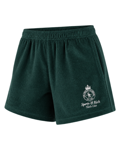 Crown Tennis Velour Short - Forest/Ecru