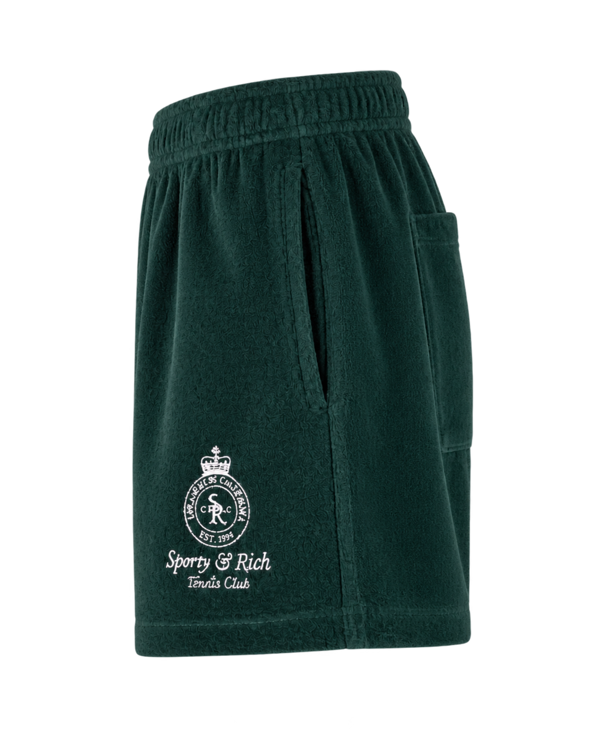 Crown Tennis Velour Short - Forest/Ecru