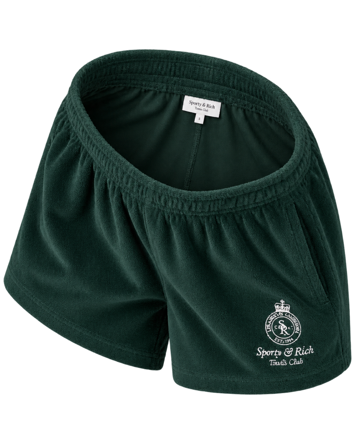 Crown Tennis Velour Short - Forest/Ecru