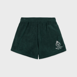 Crown Tennis Velour Short - Forest/Ecru