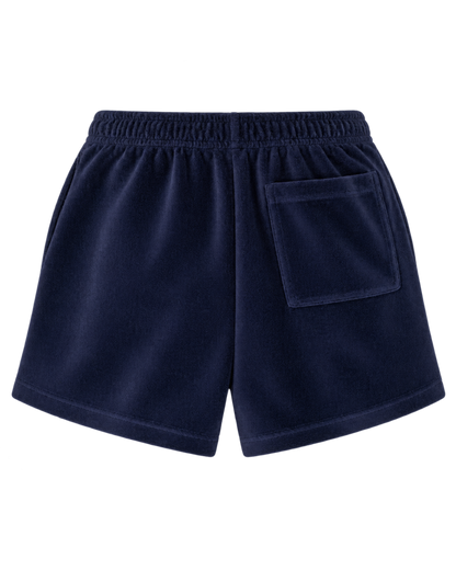 Crown Tennis Velour Short - Navy/Ecru