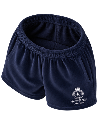 Crown Tennis Velour Short - Navy/Ecru