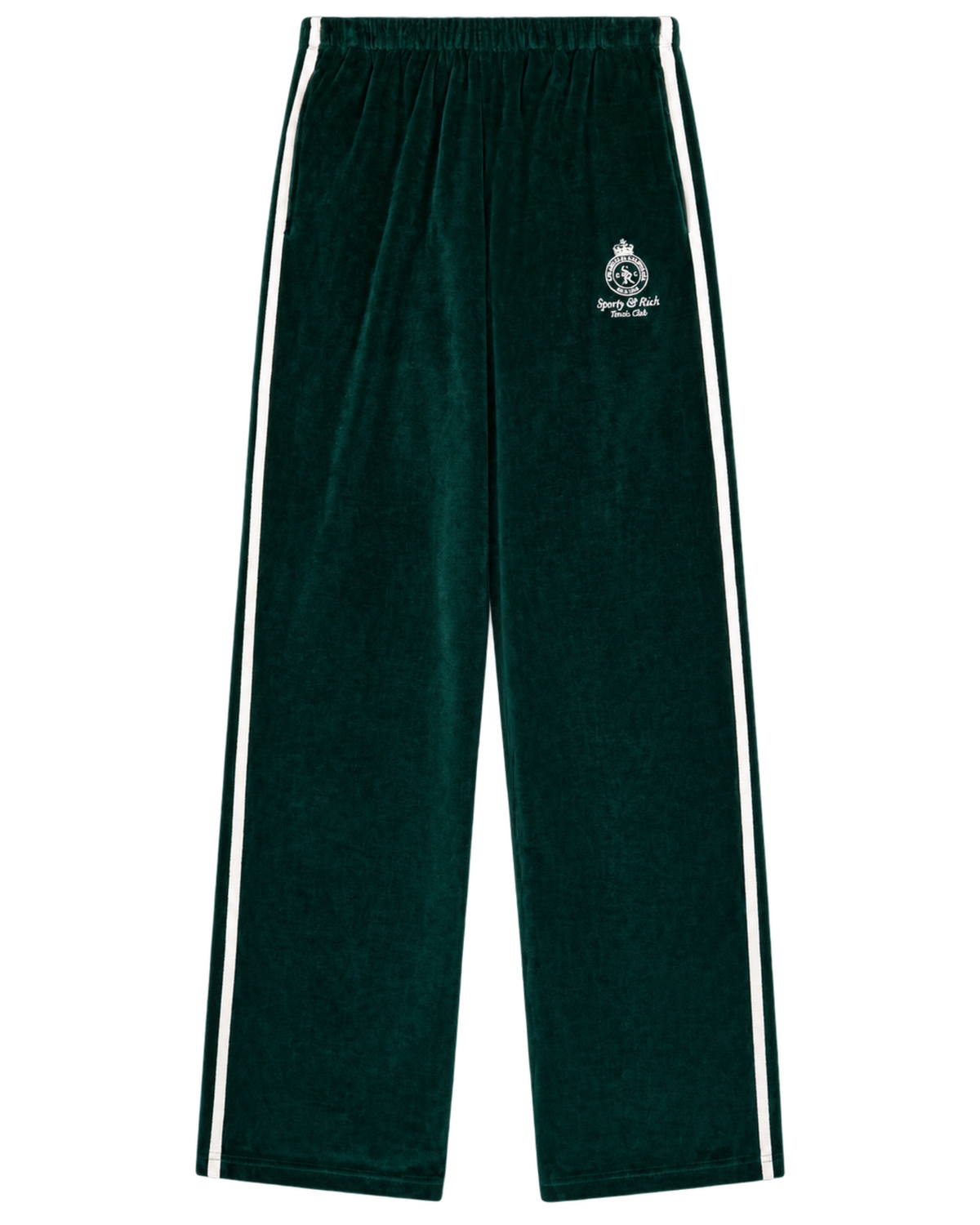 Crown Tennis Velour Sweatpant - Forest/Ecru