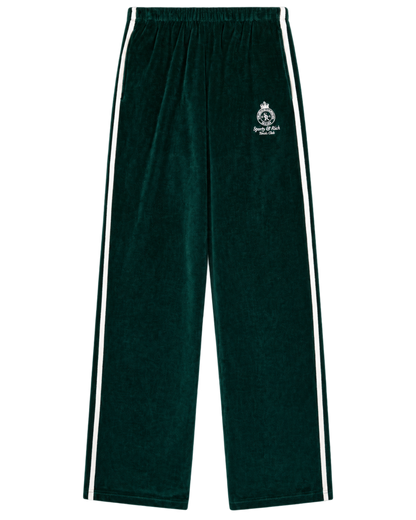 Crown Tennis Velour Sweatpant - Forest/Ecru