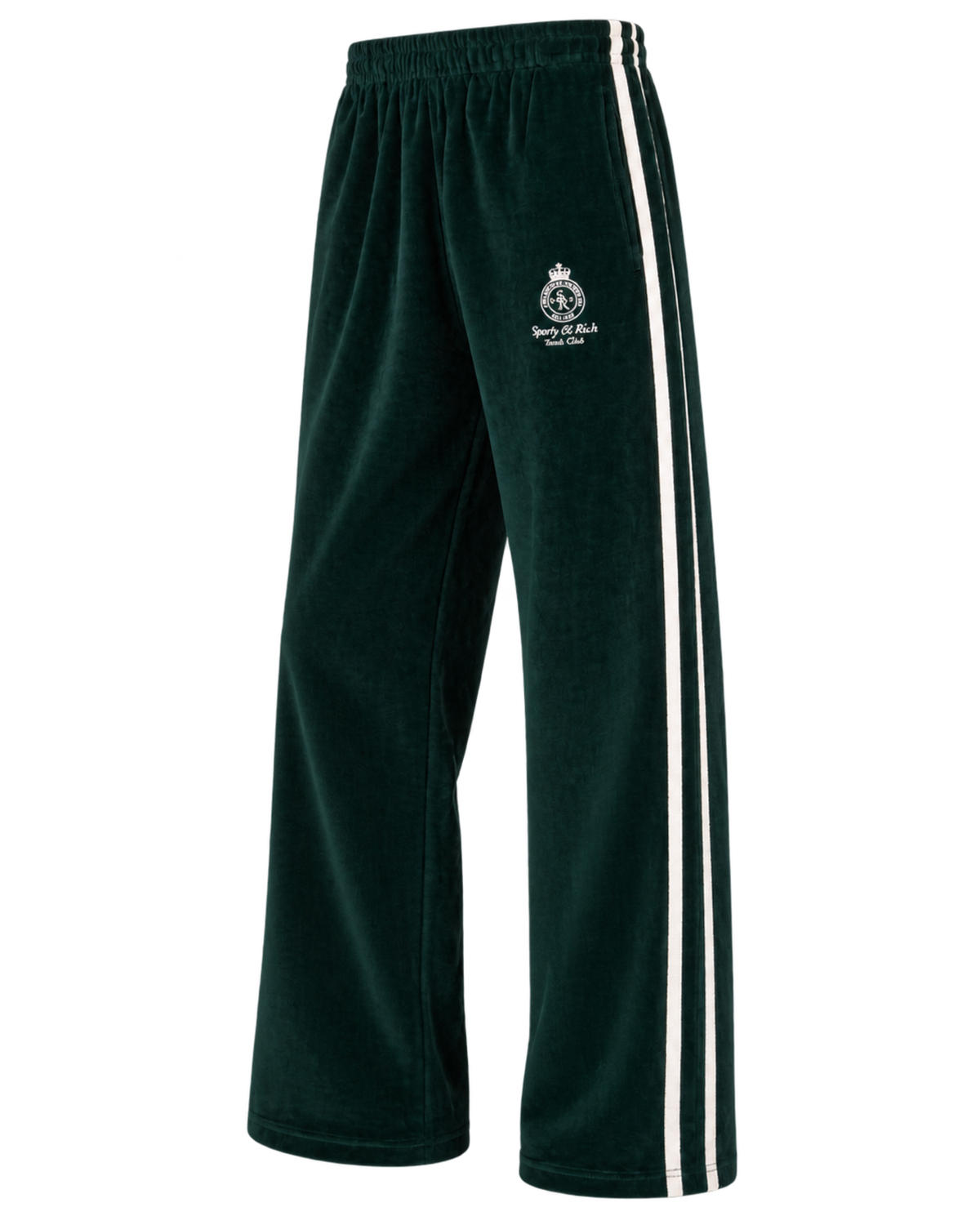 Crown Tennis Velour Sweatpant - Forest/Ecru