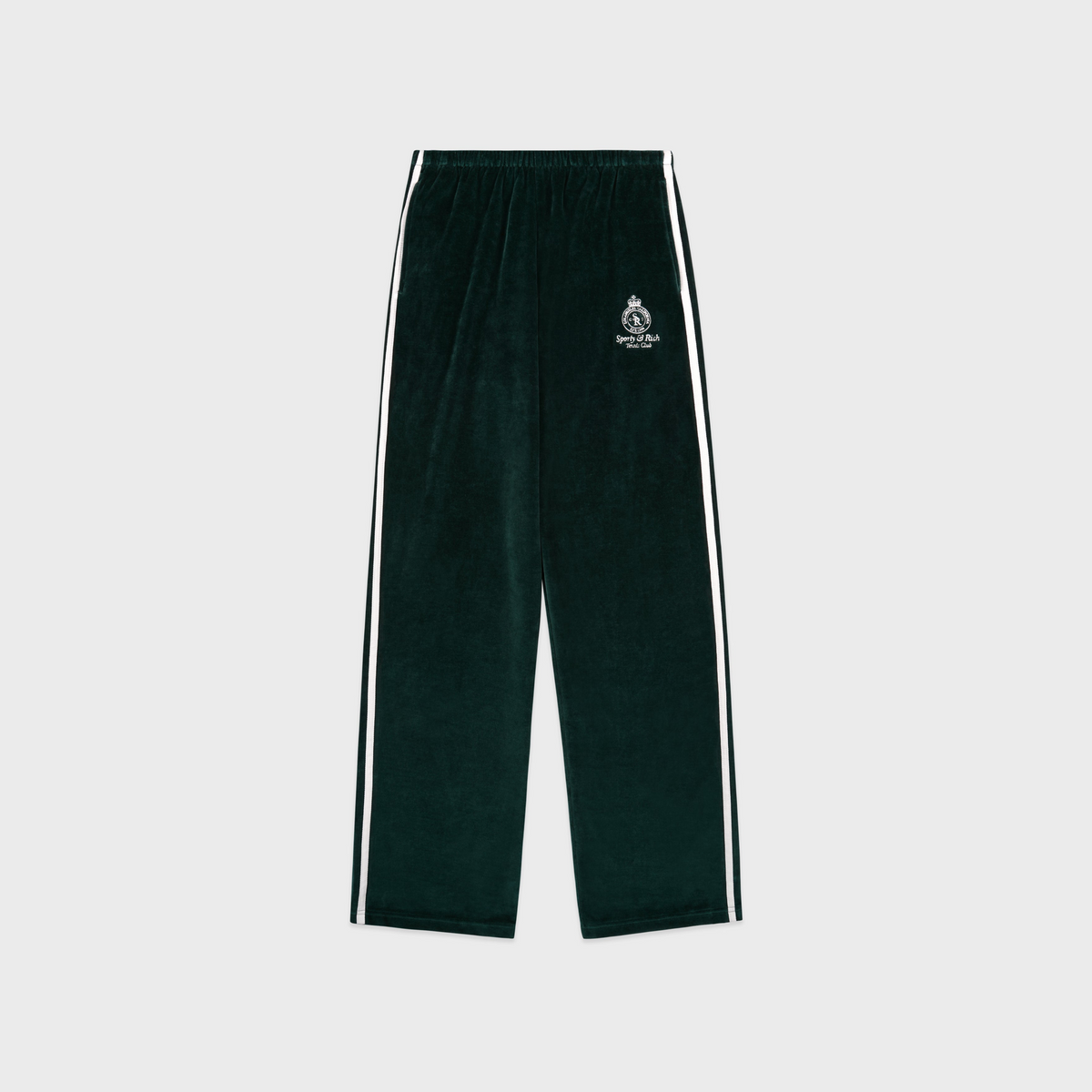 Crown Tennis Velour Sweatpant - Forest/Ecru