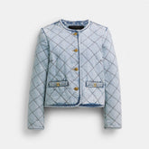 Heritage C Quilted Denim Jacket In Organic Cotton