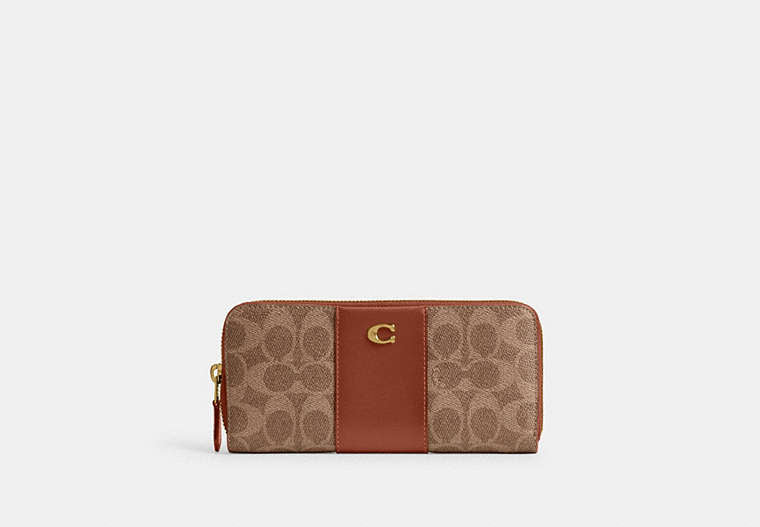 Essential Slim Accordion Zip Wallet In Signature Canvas