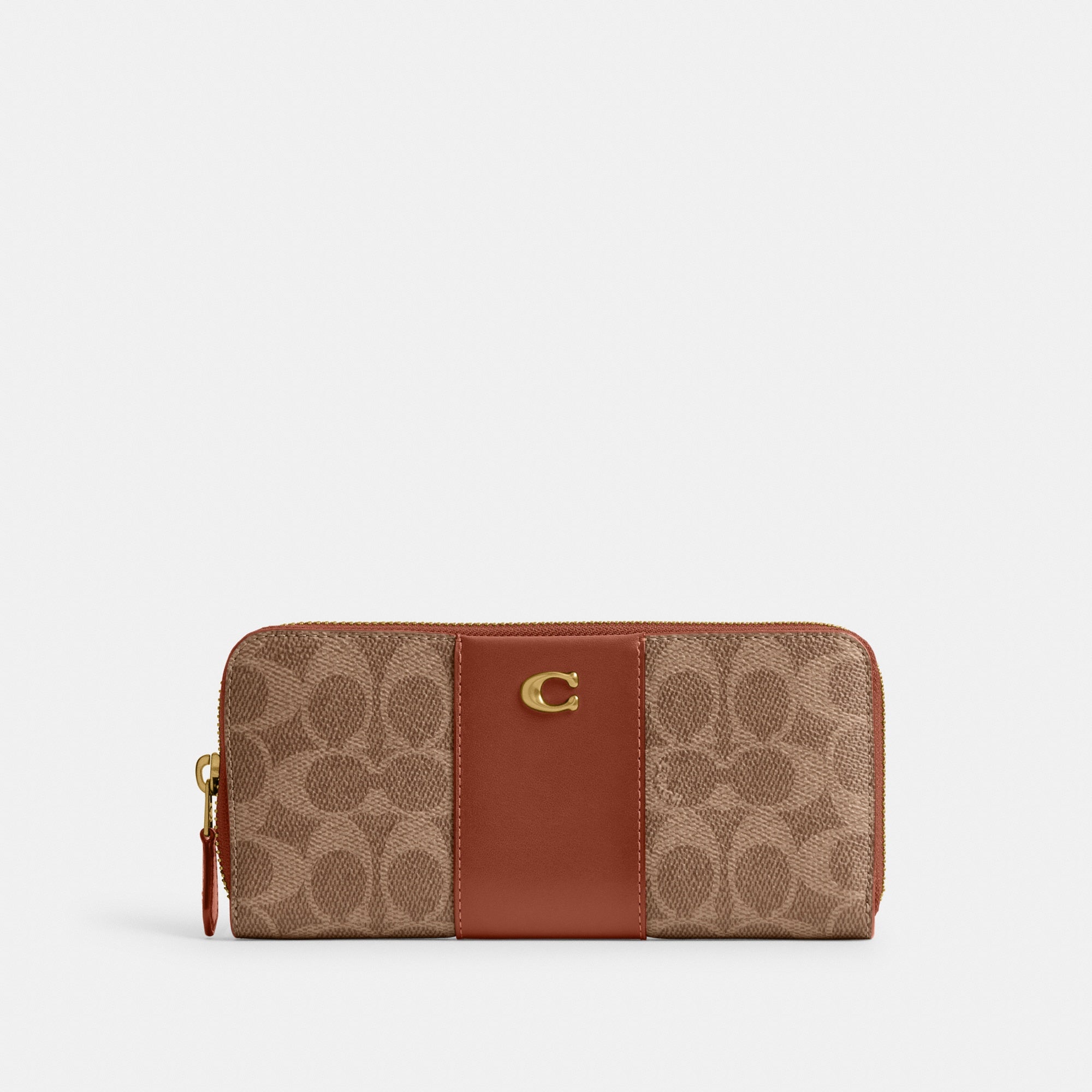 Essential Slim Accordion Zip Wallet In Signature Canvas