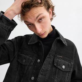 Black Denim Jacket In Organic Cotton