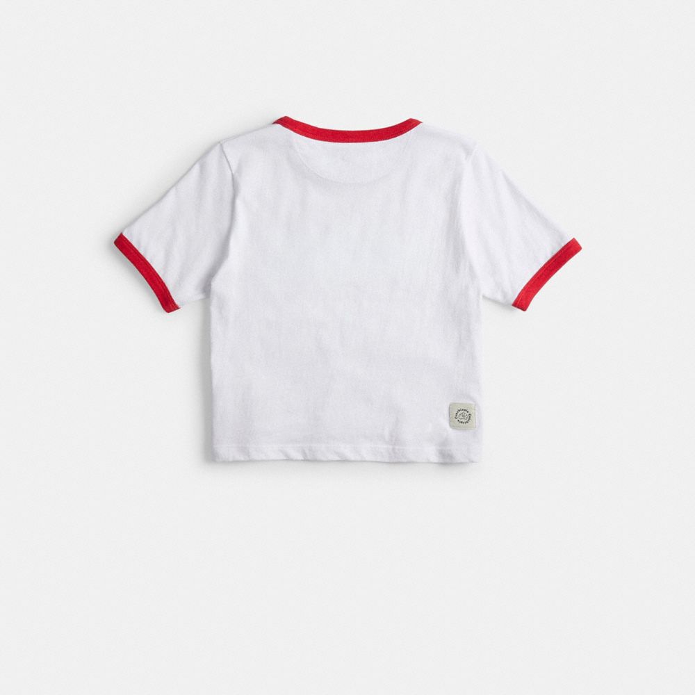 Cropped T Shirt With Coachtopia Creatures Print