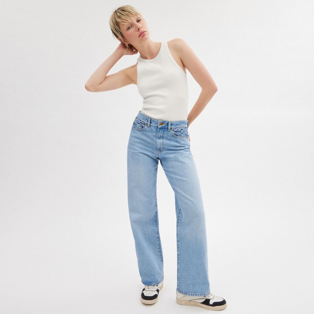 Ribbed Coach Script Tank Top