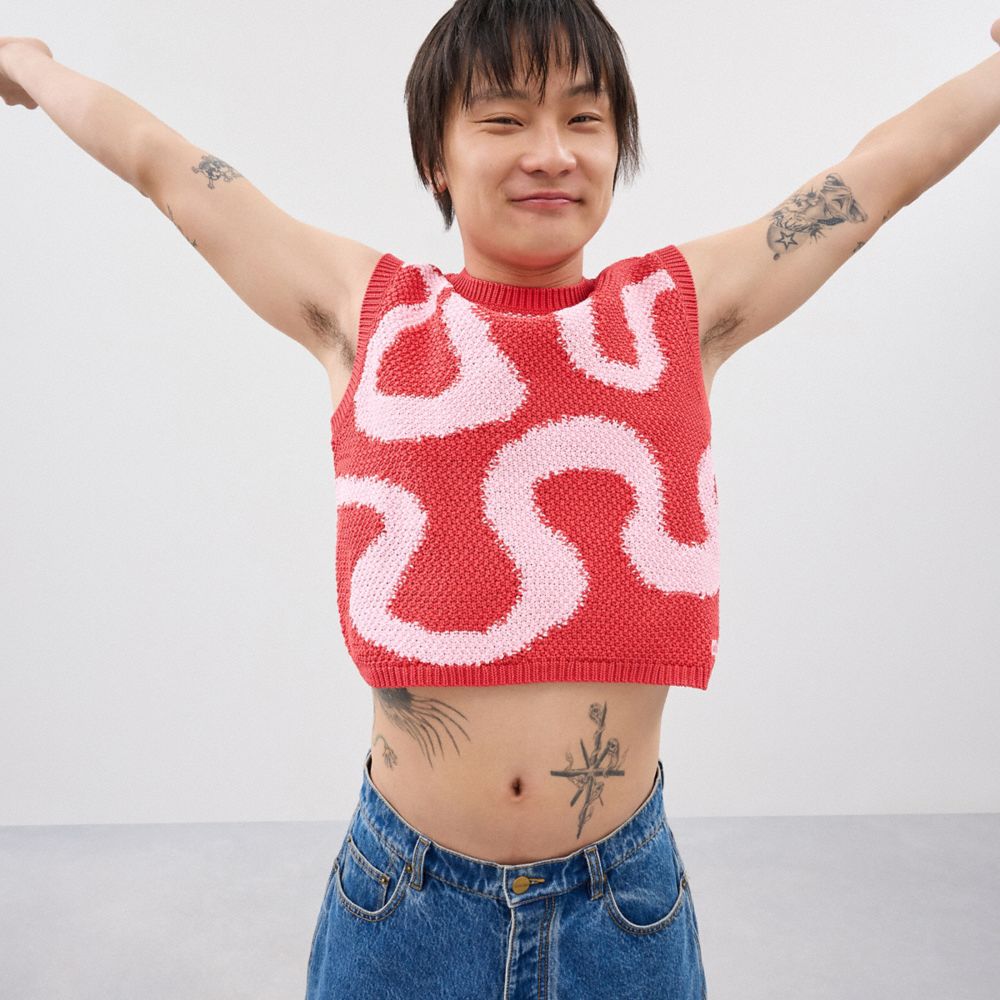 Coachtopia Cropped Crochet Tank Top