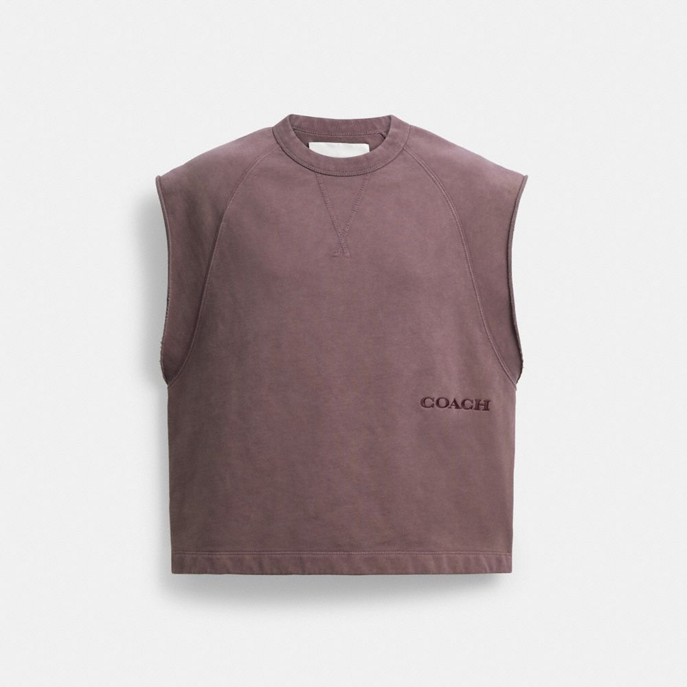 Sleeveless Garment Dye Crewneck