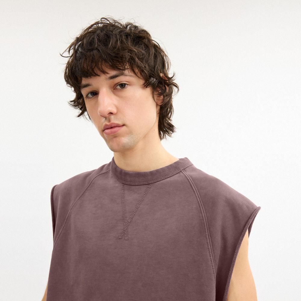 Sleeveless Garment Dye Crewneck