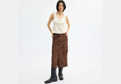 Cargo Maxi Skirt In Organic Cotton