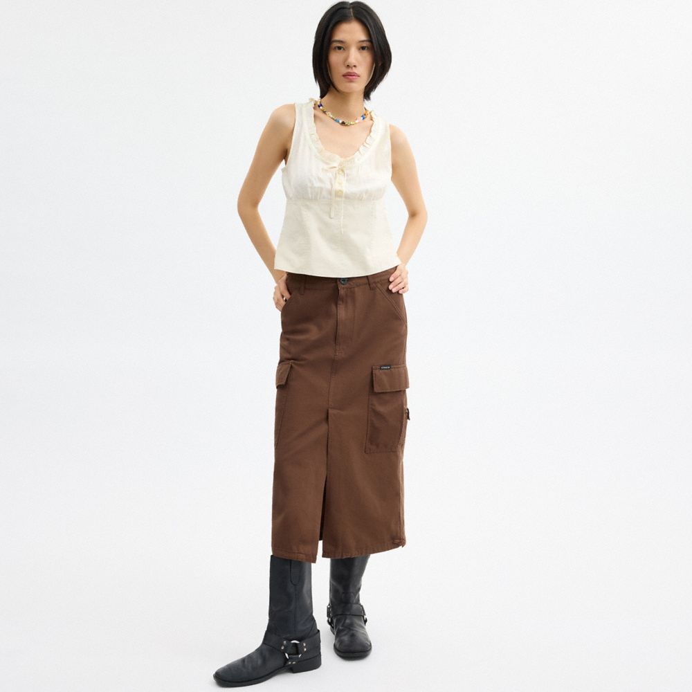 Cargo Maxi Skirt In Organic Cotton