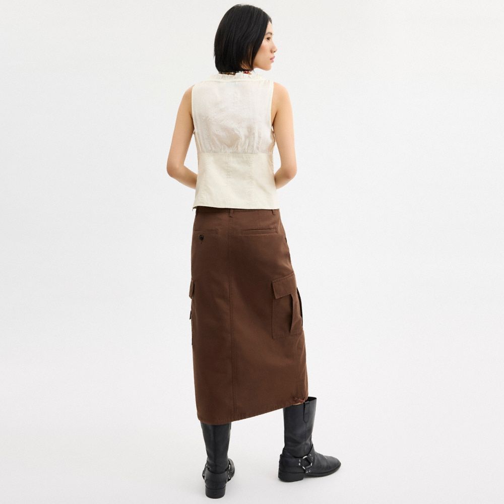 Cargo Maxi Skirt In Organic Cotton