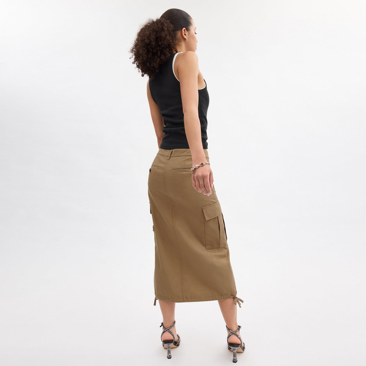 Cargo Maxi Skirt In Organic Cotton
