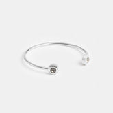 Open Circle Stone Stud Earrings