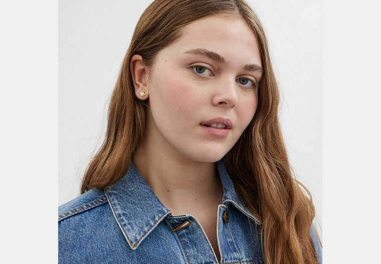 Halo Round Stud Earrings