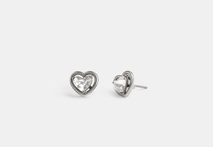 Halo Heart Stud Earrings