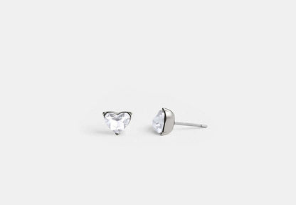 Halo Heart Stud Earrings